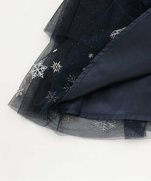 mezzo piano / メゾピアノ ミニ・ひざ丈スカート | 【人気商品再入荷】【直営店で取り扱い無し】雪の結晶刺しゅう チュールスカート | 詳細5