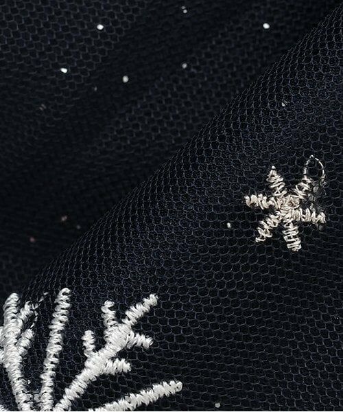 mezzo piano / メゾピアノ ミニ・ひざ丈スカート | 【人気商品再入荷】【直営店で取り扱い無し】雪の結晶刺しゅう チュールスカート | 詳細6