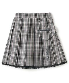 mezzo piano / メゾピアノ ミニ・ひざ丈スカート | 【人気商品再入荷】【直営店で取り扱い無し】ハートポーチつきチェックプリーツスカート