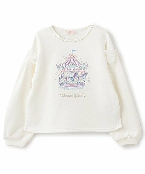 mezzo piano / メゾピアノ スウェット | 【人気商品再入荷】【直営店で取り扱い無し】メリーゴーランド　トレーナー（オフ ホワイト）