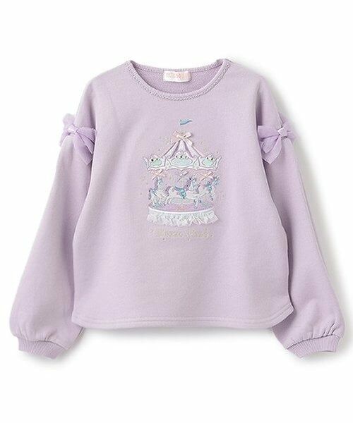 mezzo piano / メゾピアノ スウェット | 【人気商品再入荷】【直営店で取り扱い無し】メリーゴーランド　トレーナー（ラベンダー）