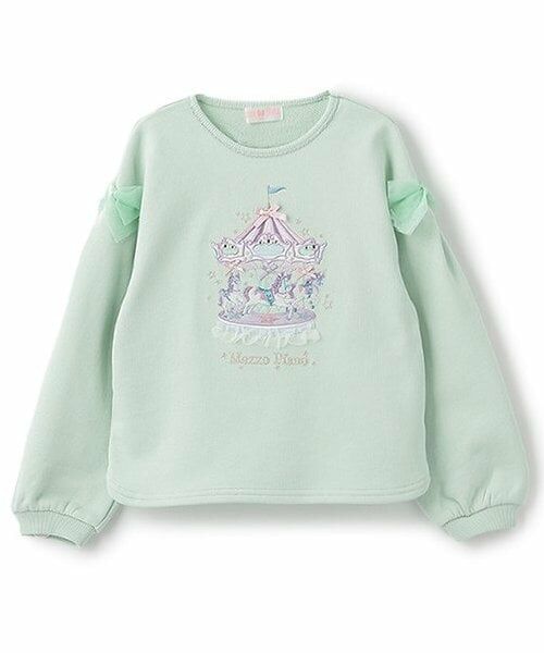 mezzo piano / メゾピアノ スウェット | 【人気商品再入荷】【直営店で取り扱い無し】メリーゴーランド　トレーナー（ミント）