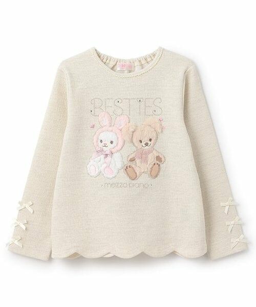 mezzo piano / メゾピアノ Tシャツ | ★裾スカラップベスティーズTシャツ（オフ ホワイト）