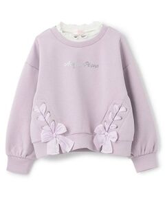 mezzo piano / メゾピアノ スウェット | 【人気商品再入荷】【直営店で取り扱い無し】レースアップリボン　レイヤードトレーナー