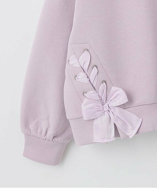 mezzo piano / メゾピアノ スウェット | 【人気商品再入荷】【直営店で取り扱い無し】レースアップリボン　レイヤードトレーナー | 詳細3