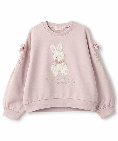 mezzo piano / メゾピアノ スウェット | 【人気商品再入荷】【直営店で取り扱い無し】ぬいぐるみレースアップトレーナー（ピンク）