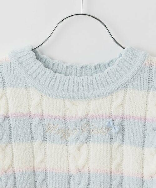 mezzo piano / メゾピアノ ニット・セーター | 【人気商品再入荷】【直営店で取り扱い無し】ボーダーモールニット　プルオーバー | 詳細2