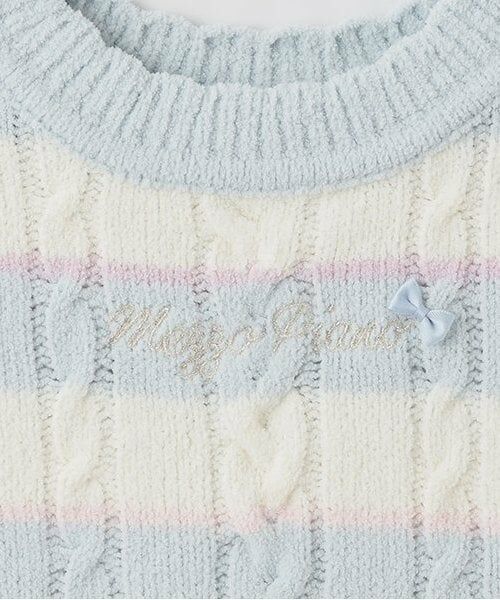 mezzo piano / メゾピアノ ニット・セーター | 【人気商品再入荷】【直営店で取り扱い無し】ボーダーモールニット　プルオーバー | 詳細3