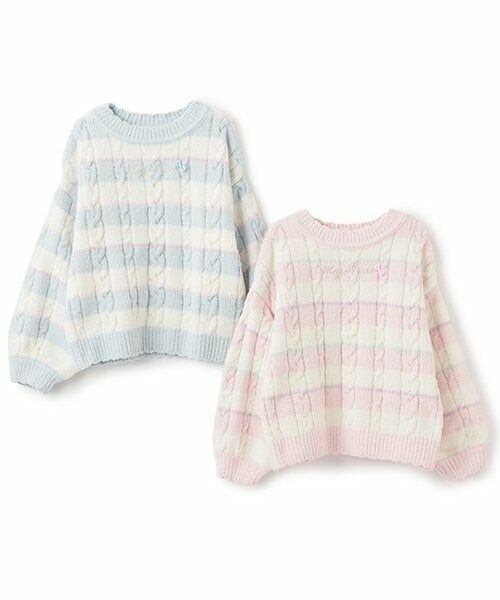 mezzo piano / メゾピアノ ニット・セーター | 【人気商品再入荷】【直営店で取り扱い無し】ボーダーモールニット　プルオーバー | 詳細6