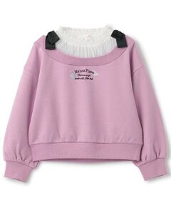 mezzo piano / メゾピアノ スウェット | 【人気商品再入荷】【直営店で取り扱い無し】肩リボンレイヤード風トレーナー