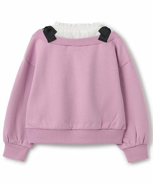 mezzo piano / メゾピアノ スウェット | 【人気商品再入荷】【直営店で取り扱い無し】肩リボンレイヤード風トレーナー | 詳細1