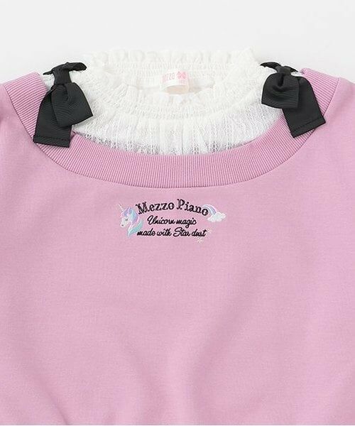 mezzo piano / メゾピアノ スウェット | 【人気商品再入荷】【直営店で取り扱い無し】肩リボンレイヤード風トレーナー | 詳細2