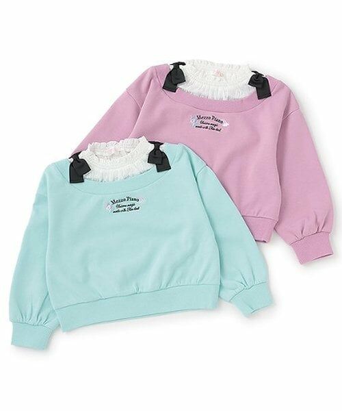 mezzo piano / メゾピアノ スウェット | 【人気商品再入荷】【直営店で取り扱い無し】肩リボンレイヤード風トレーナー | 詳細8