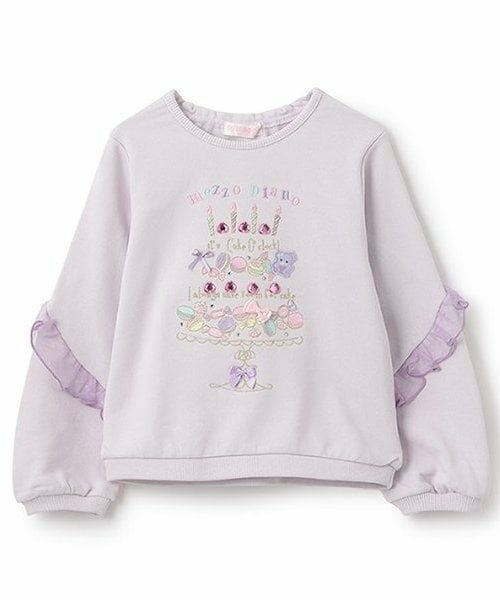 mezzo piano / メゾピアノ スウェット | ★切替フリル　ケーキトレーナー（ラベンダー）