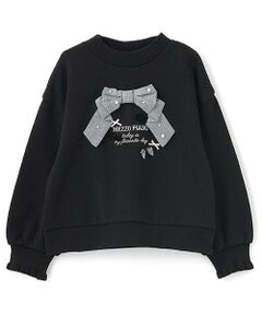 mezzo piano / メゾピアノ スウェット | 【人気商品再入荷】【直営店で取り扱い無し】チェックリボン　トレーナー