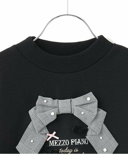 mezzo piano / メゾピアノ スウェット | 【人気商品再入荷】【直営店で取り扱い無し】チェックリボン　トレーナー | 詳細2