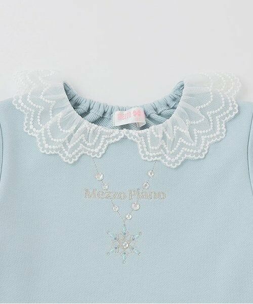 mezzo piano / メゾピアノ スウェット | 【人気商品再入荷】【直営店で取り扱い無し】雪の結晶ネックレス刺しゅう　トレーナー | 詳細2
