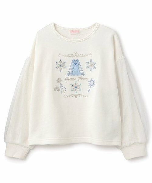 mezzo piano / メゾピアノ スウェット | 【人気商品再入荷】【直営店で取り扱い無し】スノークイーンモチーフ　トレーナー（オフ ホワイト）