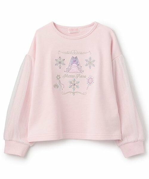 mezzo piano / メゾピアノ スウェット | 【人気商品再入荷】【直営店で取り扱い無し】スノークイーンモチーフ　トレーナー（ライト ピンク）