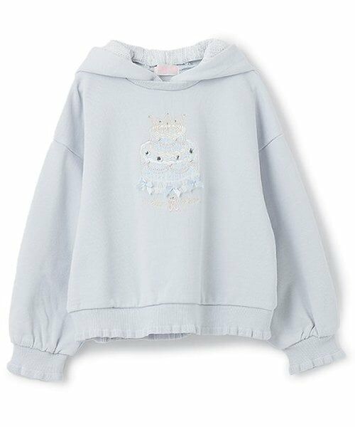 mezzo piano / メゾピアノ パーカー | 【人気商品再入荷】【直営店で取り扱い無し】ティアラケーキ　パーカ（サックス）