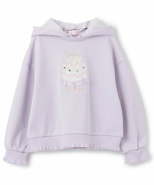 mezzo piano / メゾピアノ パーカー | 【人気商品再入荷】【直営店で取り扱い無し】ティアラケーキ　パーカ（ラベンダー）