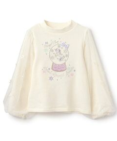 mezzo piano / メゾピアノ スウェット | 【人気商品再入荷】【直営店で取り扱い無し】袖チュール　ユニコーントレーナー