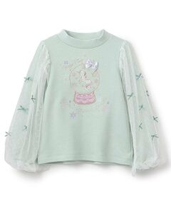 mezzo piano / メゾピアノ スウェット | 【人気商品再入荷】【直営店で取り扱い無し】袖チュール　ユニコーントレーナー