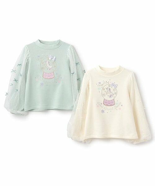 mezzo piano / メゾピアノ スウェット | 【人気商品再入荷】【直営店で取り扱い無し】袖チュール　ユニコーントレーナー | 詳細8