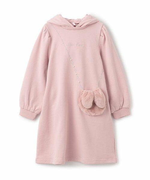 mezzo piano / メゾピアノ ミニ丈・ひざ丈ワンピース | 【人気商品再入荷】【直営店で取り扱い無し】ウサギポシェット　カットワンピース（ピンク）