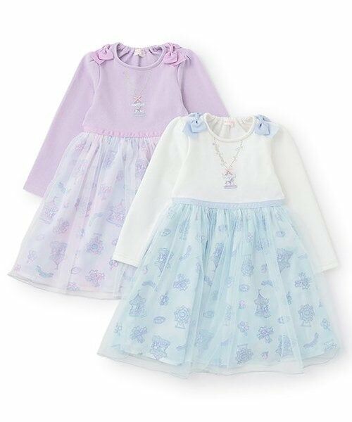 mezzo piano / メゾピアノ ミニ丈・ひざ丈ワンピース | 【人気商品再入荷】【直営店で取り扱い無し】遊園地柄　ドッキングワンピース | 詳細10