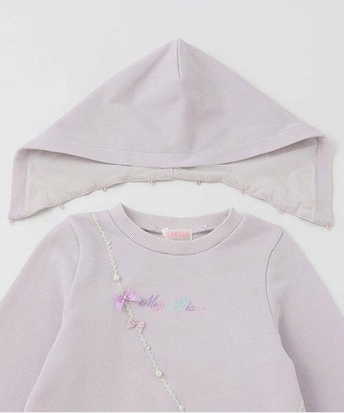 mezzo piano / メゾピアノ ミニ丈・ひざ丈ワンピース | ★ユニコーンポシェット風パーカワンピース | 詳細3