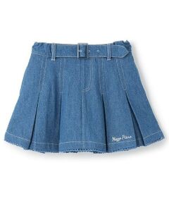 mezzo piano / メゾピアノ ショート・ハーフ・半端丈パンツ | 【人気商品再入荷】【直営店で取り扱い無し】太ベルト　ボックスプリーツ　スカパン