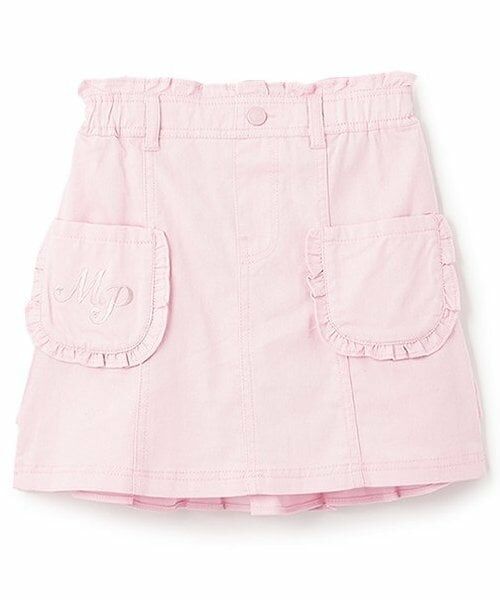 mezzo piano / メゾピアノ ミニ・ひざ丈スカート | 【人気商品再入荷】【直営店で取り扱い無し】後フリル台形スカート(ピンク)