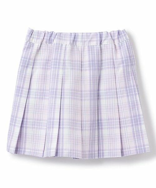 mezzo piano / メゾピアノ ショート・ハーフ・半端丈パンツ | 【人気商品再入荷】【直営店で取り扱い無し】チェック切替　プリーツスカパン | 詳細1