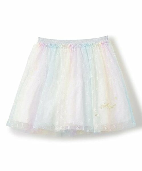 mezzo piano / メゾピアノ ミニ・ひざ丈スカート | 【人気商品再入荷】【直営店で取り扱い無し】グラデーション星チュール スカート(マルチ)