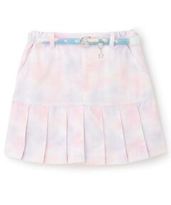 mezzo piano / メゾピアノ ショート・ハーフ・半端丈パンツ | 【人気商品再入荷】【直営店で取り扱い無し】タイダイ風裾プリーツスカパン