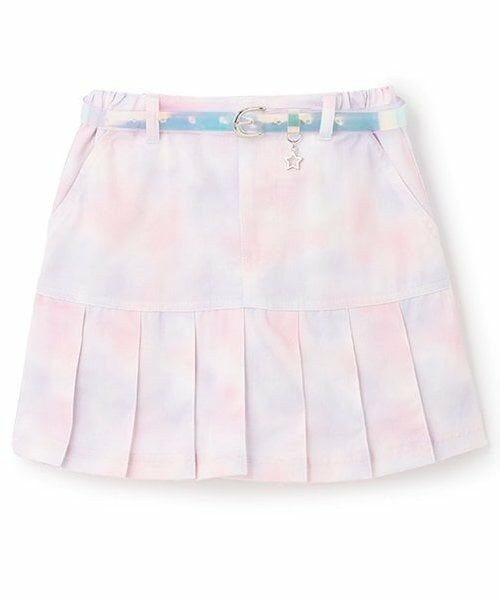 mezzo piano / メゾピアノ ショート・ハーフ・半端丈パンツ | 【人気商品再入荷】【直営店で取り扱い無し】タイダイ風裾プリーツスカパン（ラベンダー）