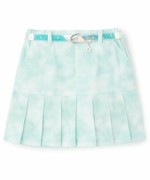 mezzo piano / メゾピアノ ショート・ハーフ・半端丈パンツ | 【人気商品再入荷】【直営店で取り扱い無し】タイダイ風裾プリーツスカパン（ミント）