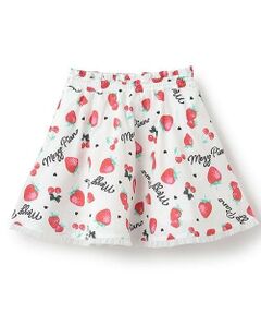 mezzo piano / メゾピアノ ミニ・ひざ丈スカート | 【人気商品再入荷】【直営店で取り扱い無し】イチゴ柄フレアスカート