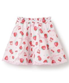 mezzo piano / メゾピアノ ミニ・ひざ丈スカート | 【人気商品再入荷】【直営店で取り扱い無し】イチゴ柄フレアスカート
