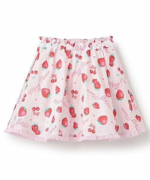 mezzo piano / メゾピアノ ミニ・ひざ丈スカート | 【人気商品再入荷】【直営店で取り扱い無し】イチゴ柄フレアスカート | 詳細1