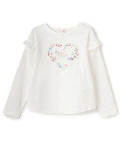 mezzo piano / メゾピアノ Tシャツ | 【人気商品再入荷】【直営店で取り扱い無し】花ハートうさぎ長袖Ｔシャツ