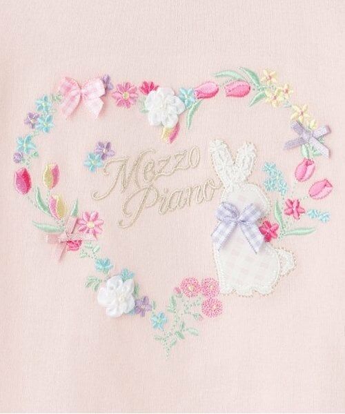 mezzo piano / メゾピアノ Tシャツ | 【人気商品再入荷】【直営店で取り扱い無し】花ハートうさぎ長袖Ｔシャツ | 詳細3