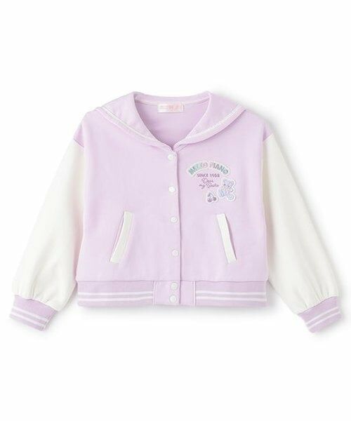 mezzo piano / メゾピアノ カーディガン・ボレロ | 【人気商品再入荷】【直営店で取り扱い無し】セーラーカラー　カットスタジャン（ライラック）