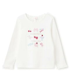 mezzo piano / メゾピアノ Tシャツ | 【人気商品再入荷】【直営店で取り扱い無し】イチゴスウィーツ長袖Tシャツ