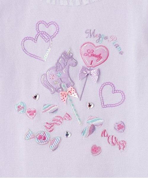 mezzo piano / メゾピアノ Tシャツ | 【人気商品再入荷】【直営店で取り扱い無し】ユニコーンキャンディ刺繍長袖Ｔシャツ | 詳細3