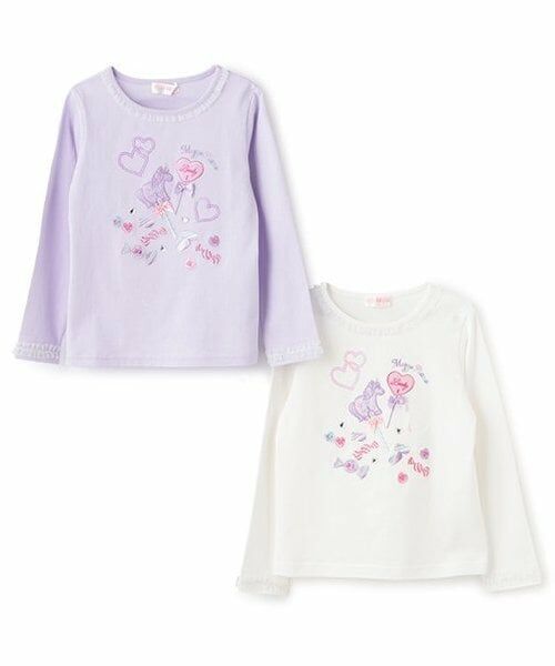 mezzo piano / メゾピアノ Tシャツ | 【人気商品再入荷】【直営店で取り扱い無し】ユニコーンキャンディ刺繍長袖Ｔシャツ | 詳細7