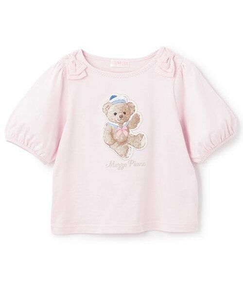 mezzo piano / メゾピアノ Tシャツ | 【人気商品再入荷】【直営店で取り扱い無し】マリンくま　5分袖Tシャツ（ライラック）