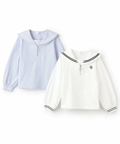 mezzo piano / メゾピアノ Tシャツ | 【人気商品再入荷】【直営店で取り扱い無し】セーラーカラー　ジッププルオーバー | 詳細9