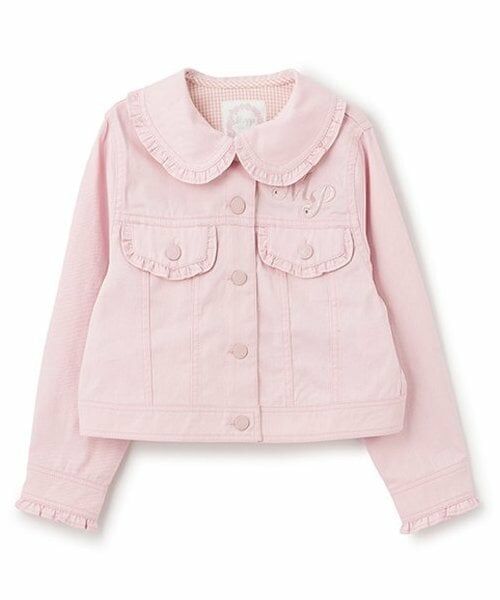 mezzo piano / メゾピアノ ブルゾン | 【人気商品再入荷】【直営店で取り扱い無し】デニム・ツイル　ジャケット（ピンク）